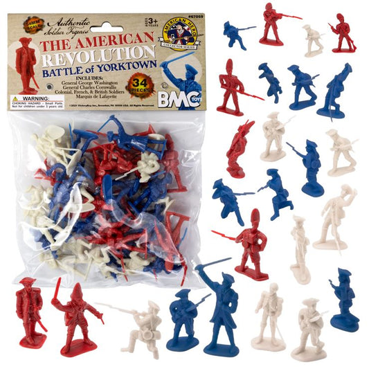 54mm American Revolution Battle of Yorktown Figure Playset (34pcs) (Bagged) (BMC Toys)