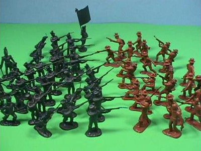 54mm Alamo Texian Soliders & Mexican Troops Figure Playset (50pcs) (Bagged) (Americana)