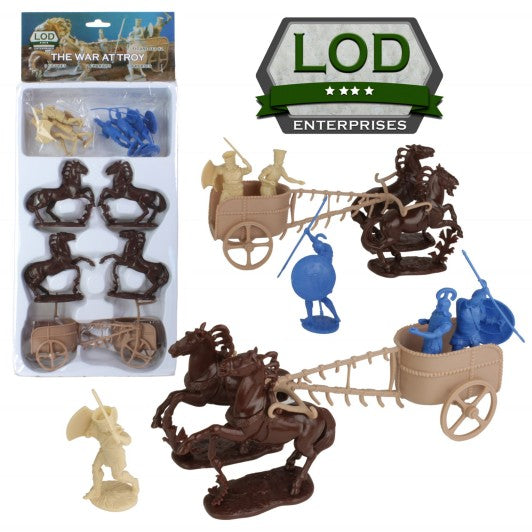 1/32 The War at Troy Greeks & Trojans, Horses, Chariots Playset (12) (Bagged) (LOD Enterprises)