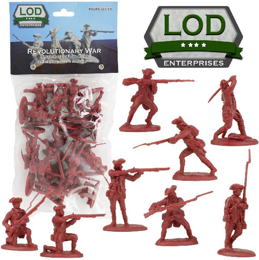 1/32 Revolutionary War British Regular Army Playset (16) (Bagged) (LOD Enterprises)