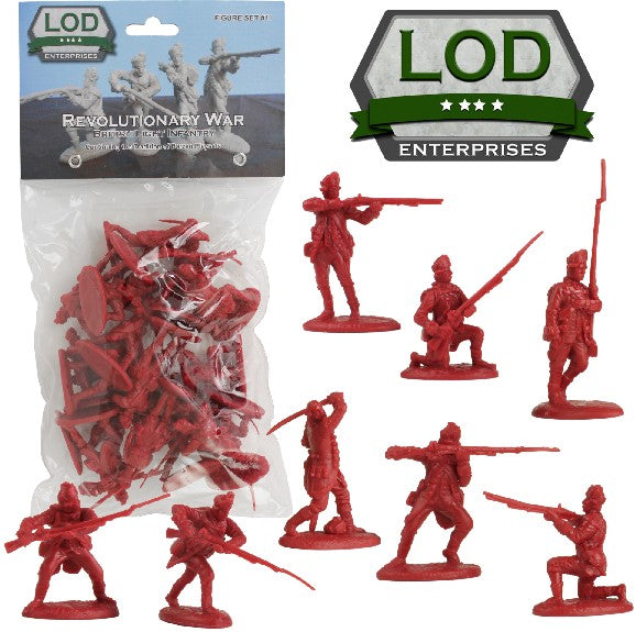 1/32 Revolutionary War British Light Infantry Playset (16) (Bagged) (LOD Enterprises)