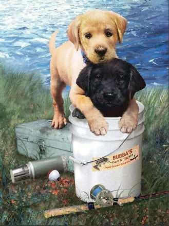 Fishin Buddies (Puppies) Paint by Number Age 8+ (8.75"x11.75")