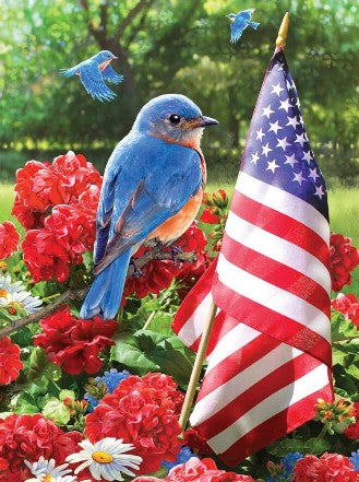 Patriotic Bluebird w/American Flag Paint by Number Age 8+ (8.75"x11.75")