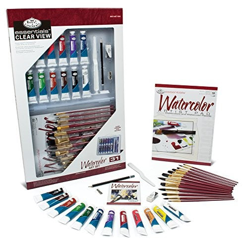 Essentials Watercolor Deluxe Art Set in Clearview Case (31pc)