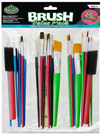 Assorted Craft Brushes 25pc Value Pack