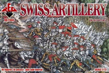 1/72 Swiss Artillery XVI Century (16 w/Guns & Mortar)