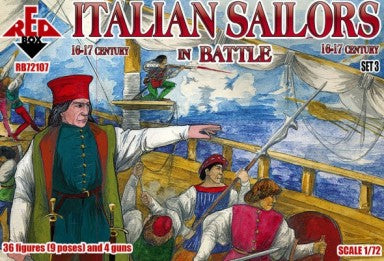 1/72 Italian Sailors in Battle XVI-XVII Century (36 w/4 Guns)