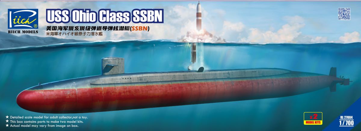 1/700 USS Ohio Class SSBN Submarine (2 Kits)