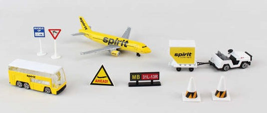 Spirit Airlines A320 Airport Die Cast Playset (10pc Set)