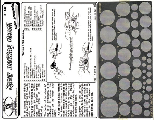 1/35 Spray Masking Stencil for Tank Wheels (Photo-Etch)