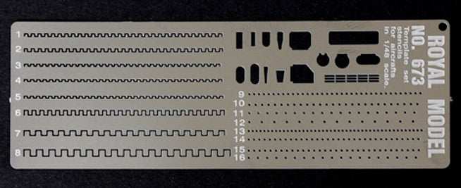 Scribing Template Stencils Set for 1/48 Planes (Photo-Etch)