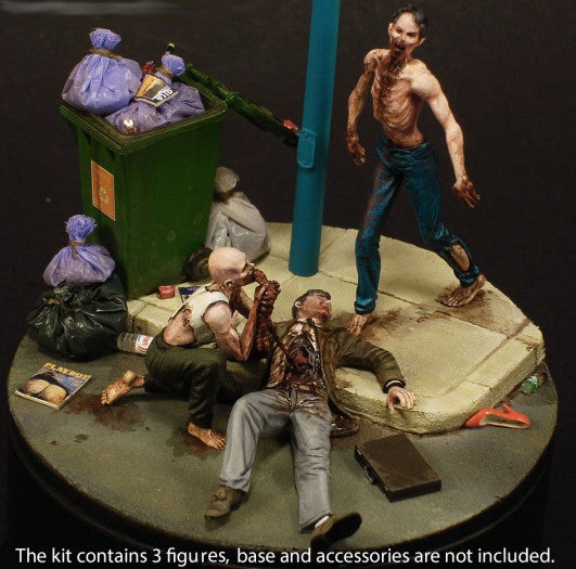 1/35 Night of the Living Dead Diorama (2 Zombies, Dead Man, Base) (Resin)