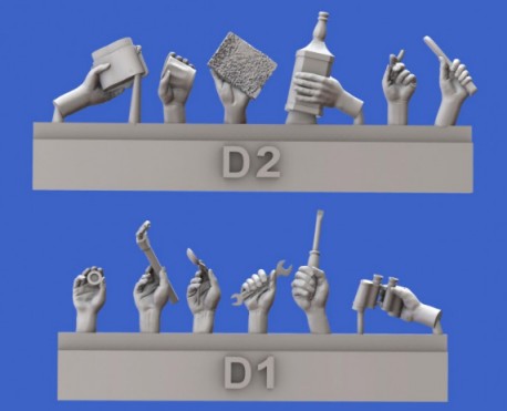 1/35 Assorted Hands Set No.4 (Resin)