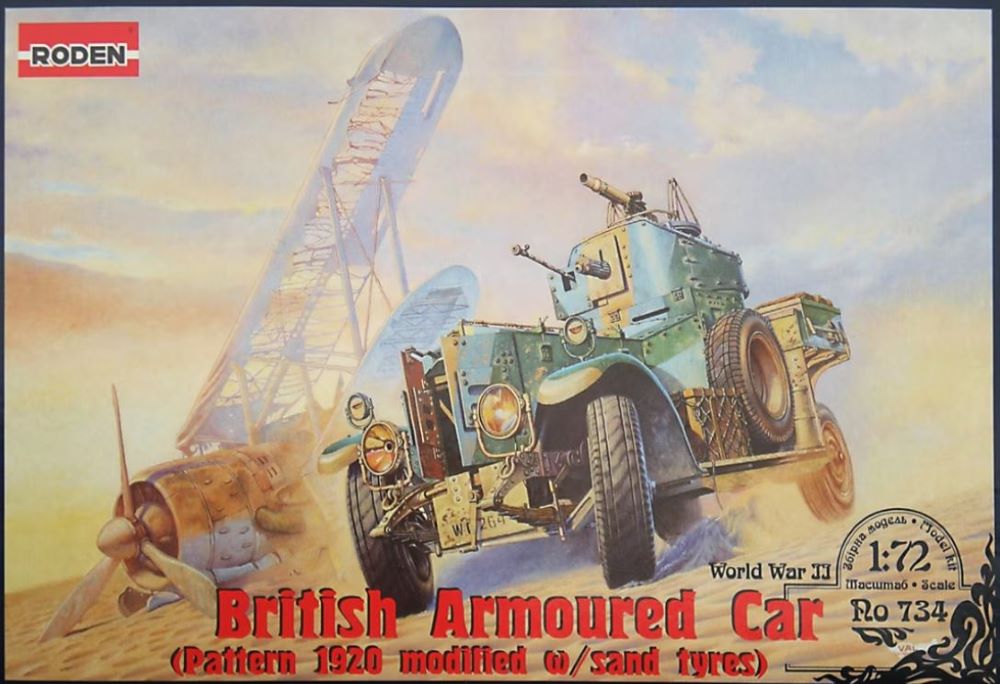 1/72 Pattern 1920 Modified WWII British Armored Car w/Sand Tires