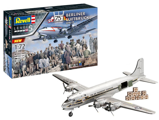 1/72 Berliner Luftbrucke USAF Airlift Troop Carrier Aircraft 75th Anniversary w/wooden boxes, paint & glue