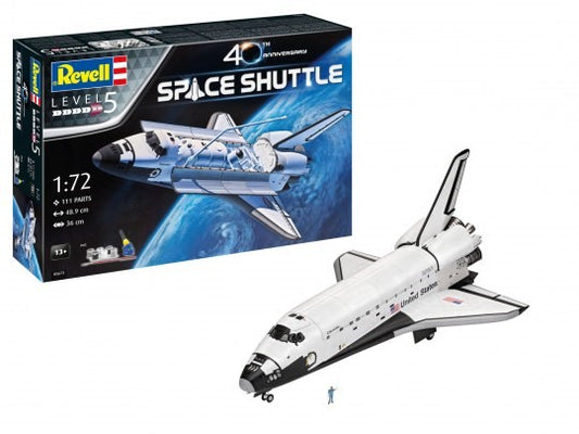 1/72 Space Shuttle 40th Anniversary w/paint & glue