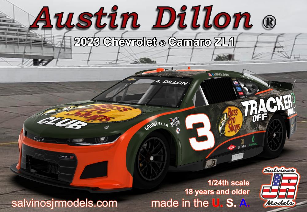 1/24 Austin Dillon 2023 NASCAR Chevrolet Camaro ZL1 Race Car (Primary Livery) (Ltd Prod)