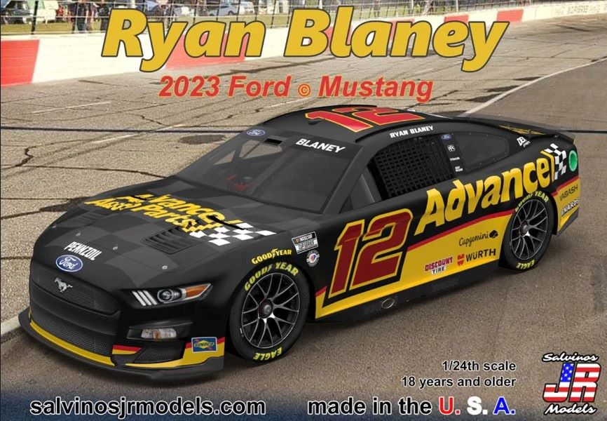 1/24 Ryan Blaney 2023 NASCAR Ford Mustang Race Car (Advanced Auto) (Ltd Prod)