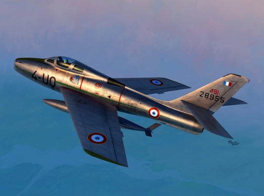 1/72 F84F Thunderstreak Fighter w/US, France, Belgian & Luftwaffe Markings
