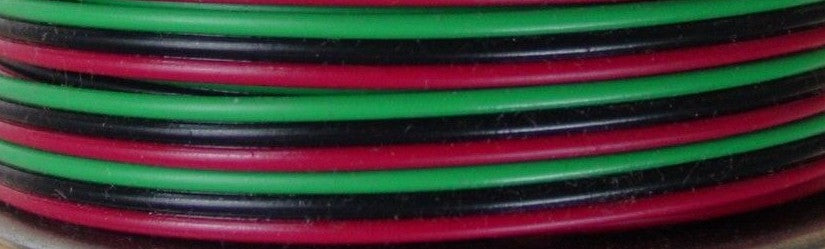 RED-GREEN-BLACK 3-Conductor 22-Gauge Stranded Copper Wire 16'/Roll