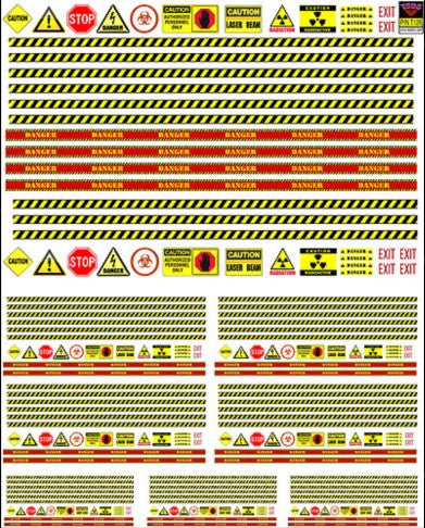 Generic Diorama Decal Set: Various Warning Signs