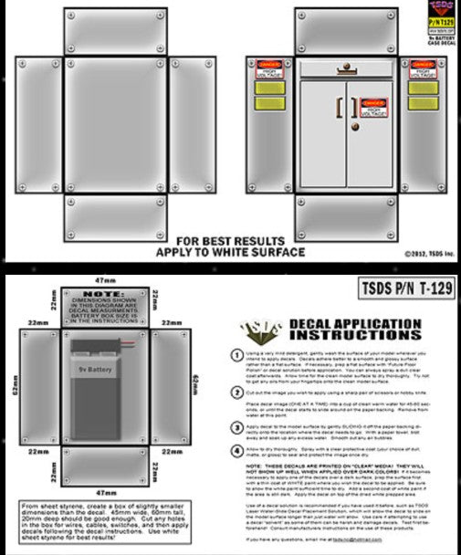 Generic Diorama Decal Set: 9-Volt Battery Box (D)