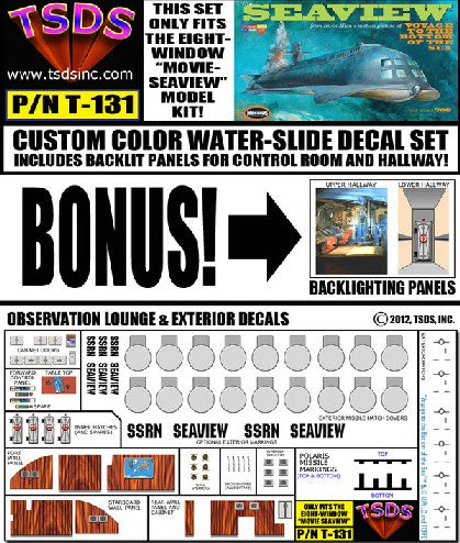 1/128 Seaview 8-Window Submarine Movie Version Decal Set for MOE