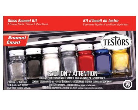 Hobby & Home Gloss Enamel Paint Set (6 Colors & Thinner)