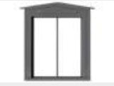 HO 2-Pane Peaked Window w/Glazing 36"w x 44"h (12) (D)