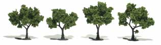 Ready Made Realistic Trees- 2" - 3" Light Green (4)
