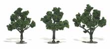 Ready Made Realistic Trees- 3" - 4" Med Green (3)