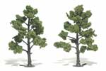 Ready Made Realistic Trees- 5" - 6" Light Green (2)