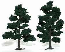 Ready Made Realistic Trees- 6" - 7" Dk Green (2)