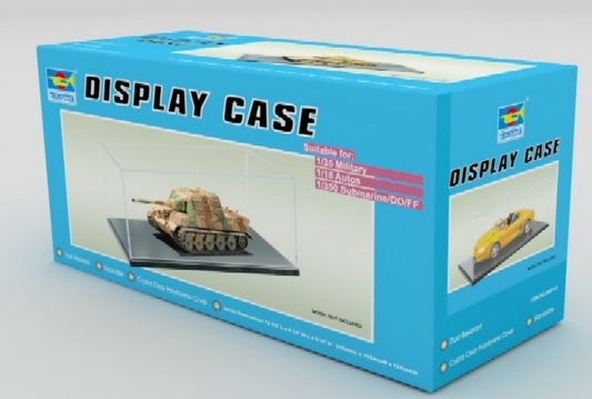 Showcase for 1/18 Autos & 1/35 Military (12.75"L x 6.5"W x 5"H) Black Base