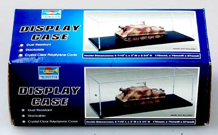 Showcase for 1/43 Autos & 1/72 Military (6.7"L x 3"W x 2.5"H) Black Base