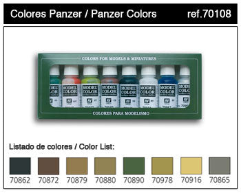 17ml Bottle Panzer Model Color Paint Set (8 Colors)