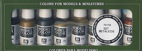 17ml Bottle Metallics Model Color Paint Set (8 Colors)