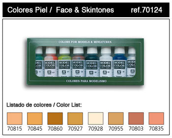 17ml Bottle Face & Skin Tones Model Color Paint Set (8 Colors)