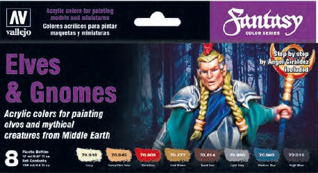 17ml Bottle Fantasy Elves & Gnomes Model Color Paint Set (8 Colors)