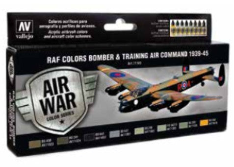 17ml Bottle RAF Bomber & Training Air Command 1939-1945 Model Air War Paint Set (8 Colors)
