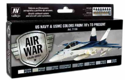 17ml Bottle USN & USMC 70's to Present Model Air War Paint Set (8 Colors)