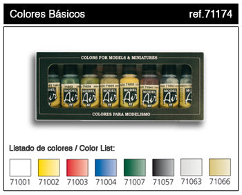 17ml Bottle Basic Model Air Paint Set (8 Colors)
