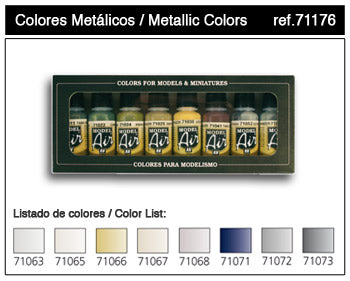 17ml Bottle Metallics Model Air Paint Set (8 Colors)