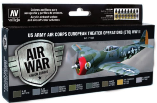 17ml Bottle WWII US Army Air Corps European Theater Operations (ETO) Model Air War Paint Set (8 Colors)