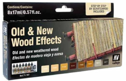 17ml Bottle Old & New Wood Effects Model Air Paint Set (8 Colors)