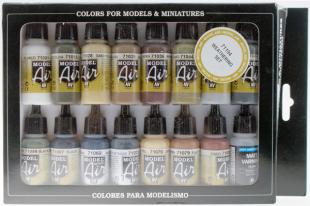 17ml Bottle Weathering Model Air Paint Set (16 Colors)