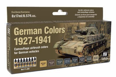 17ml Bottle German 1927-1941 Vehicles Model Air Paint Set (8 Colors)