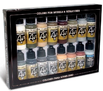 17ml Bottle German WWII Europe & Africa Model Air Paint Set (16 Colors)