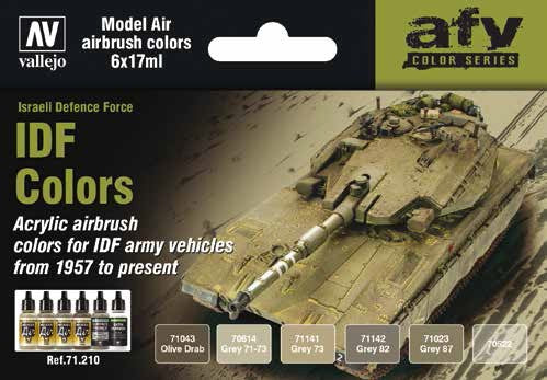 17ml Bottle AFV IDF 1957-Present Vehicles Model Air Paint Set (6 Colors)