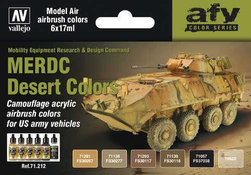 17ml Bottle AFV US Army MERDC Desert Vehicles Model Air  Paint Set (6 Colors)
